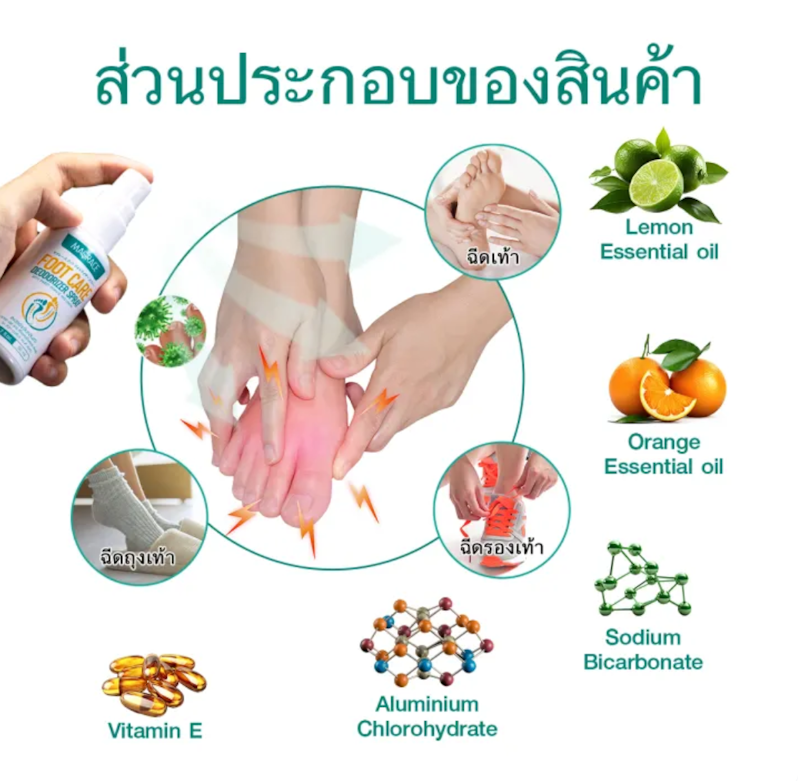 สเปรย์ดับกลิ่นรองเท้า Foot Care Deodorizer Spray 3