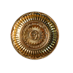ของไหว้พระพิฆเนศ ถาดทองเหลืองลายโอม และลายพระพิฆเนศ