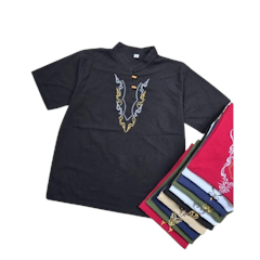 เสื้อม่อฮ่อมวินเทจ คอจีนปักลาย