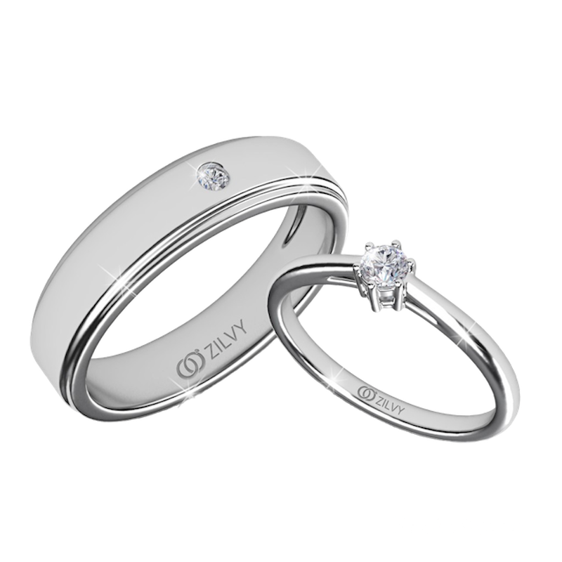 แหวนคู่เพชรน้ำร้อย รุ่น GR1059/BR146 1