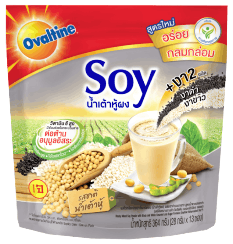 น้ำเต้าหู้และเครื่องดื่มธัญญาหาร น้ำเต้าหู้ผง สูตรงาดำงาขาว 1