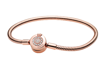 Bronze Sparkling Crown O Snake Chain Bracelet  1