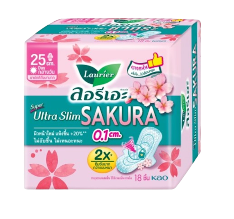 Laurier Super Ultra Slim Sakura 0.1 Wing 25 cm 1