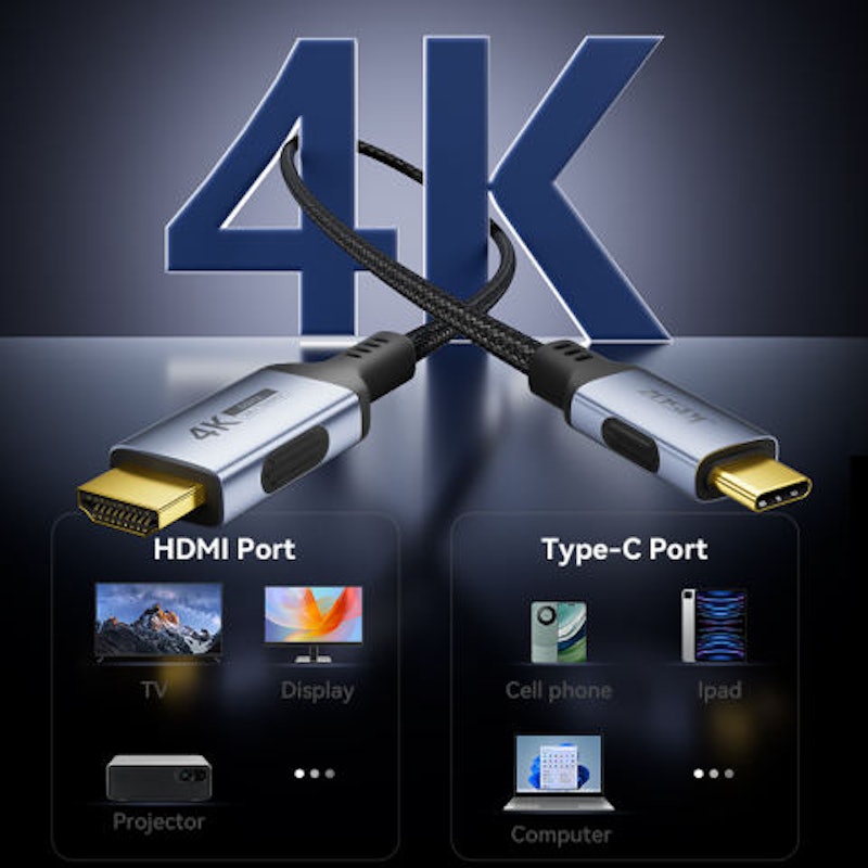 สายเคเบิลเชื่อมต่อ Type C ไป HDMI 3