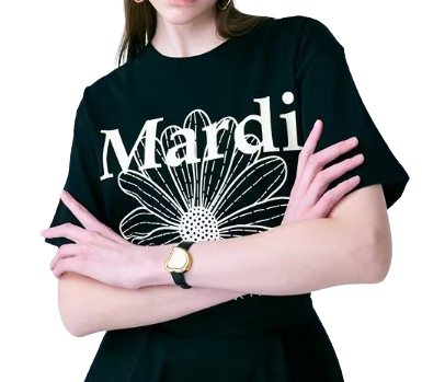 T-Shirt Flowermardi Black Cream 1