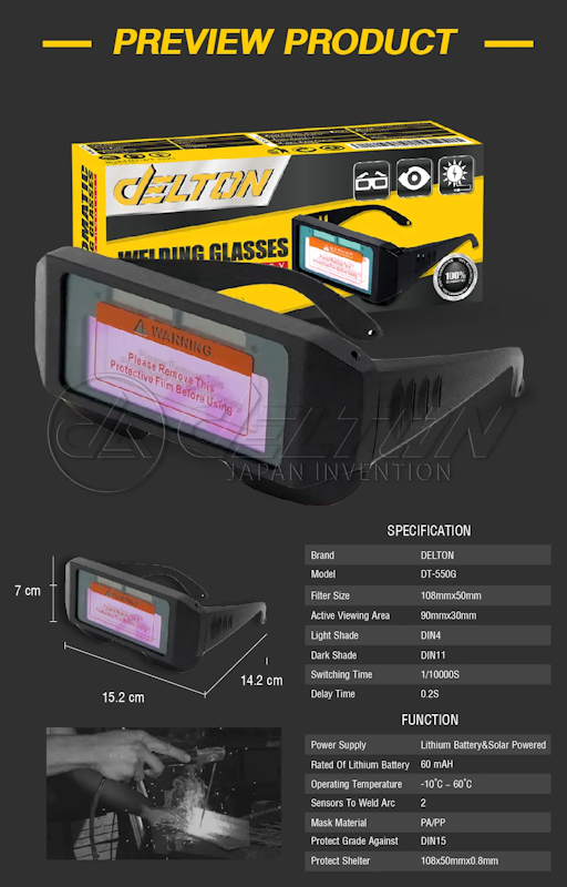 แว่นตาเชื่อม รุ่น DT-550G 4