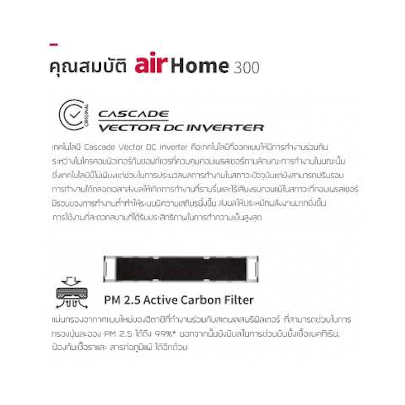 แอร์ติดผนัง Inverter รุ่น Air Home 300 9260 BTU 3
