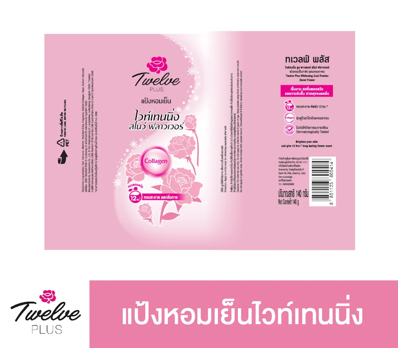 แป้งหอมเย็น สูตรไวท์เทนนิ่ง กลิ่นสวีทตี้ สีชมพู 3