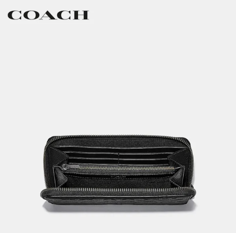 Accordion Wallet In Signature Leather สีดำ 3