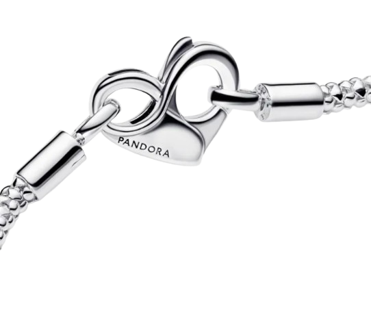 Studded Chain Sterling Silver Bracelet with Heart Clasp 3