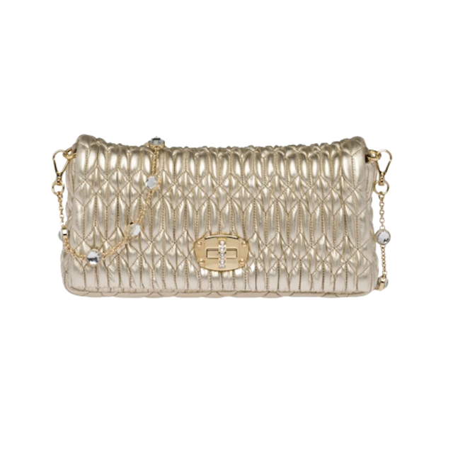 กระเป๋า รุ่น Miu Crystal Cloqué Nappa Leather Bag 6