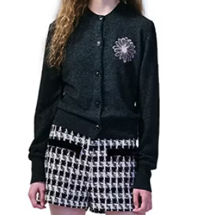 Cashmere Blended Cardigan Round Neck 3