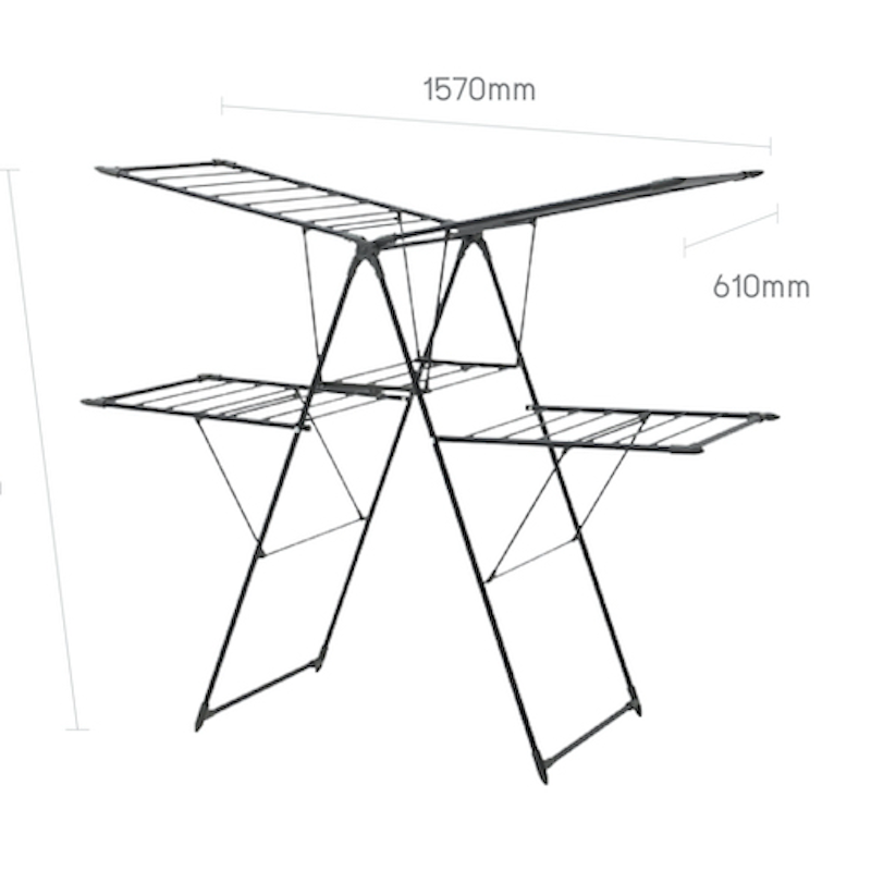 ราวตากผ้าสีดำ Black Double Wings Drying Rack รุ่น ETM543 3