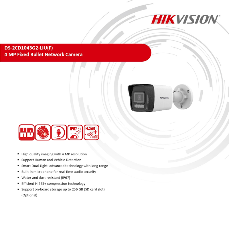 กล้องวงจรปิด 4MP Smart Hybrid Light Fixed Bullet 3
