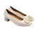 La Bella รองเท้าคัชชูส้นสูงหนังแกะ LB Amore Queen Mid Heels - Pearl 1