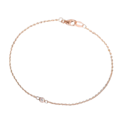 9K Tiny Gold Bracelet with Diamond