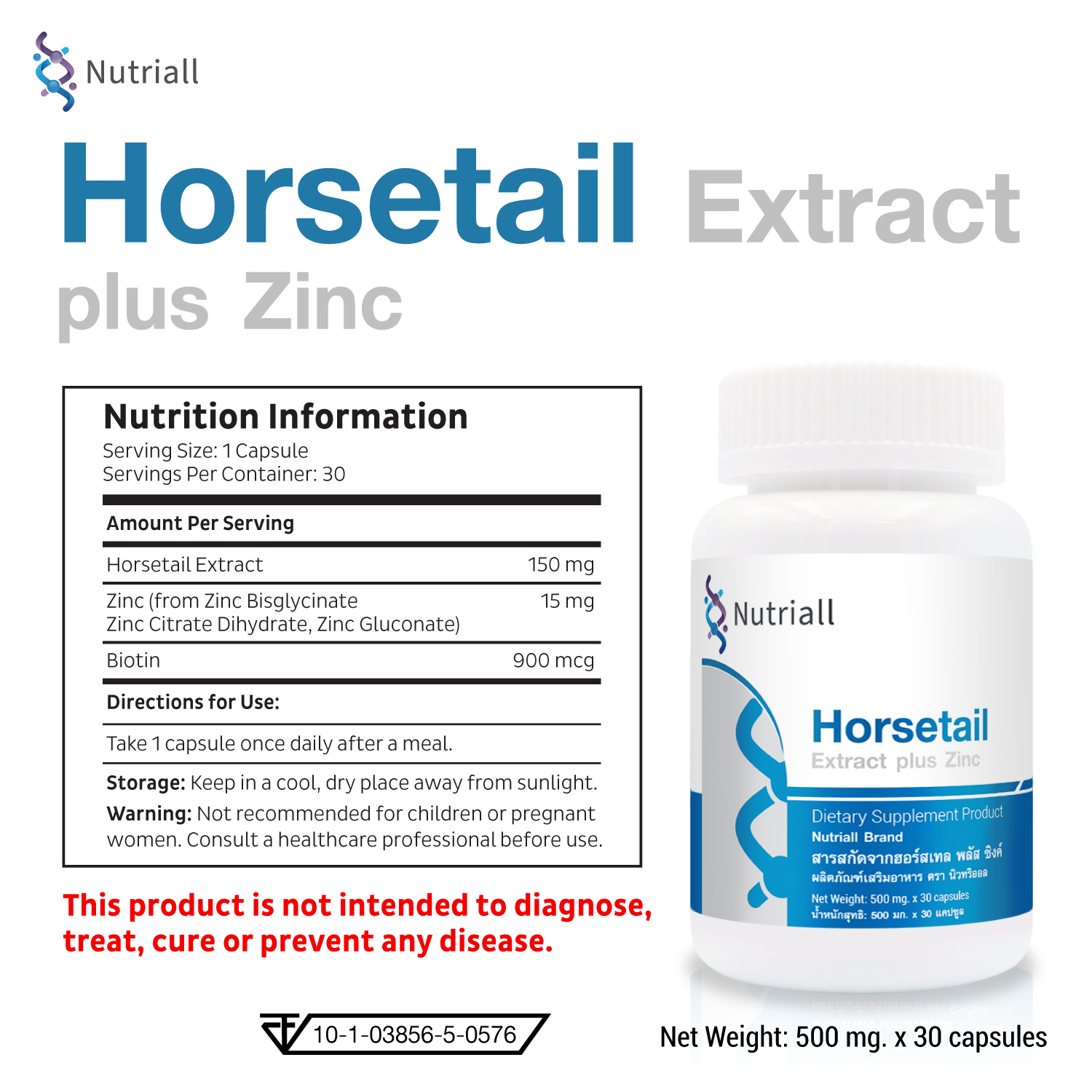 Horsetail Extract Plus Zinc สารสกัดจากหญ้าหางม้า 2