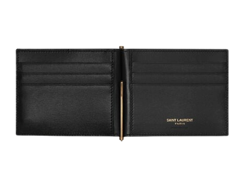 กระเป๋าสตางค์ผู้ชาย แบรนด์เนม รุ่น Tiny Cassandre Bill Clip Wallet In Shiny Leathe 3