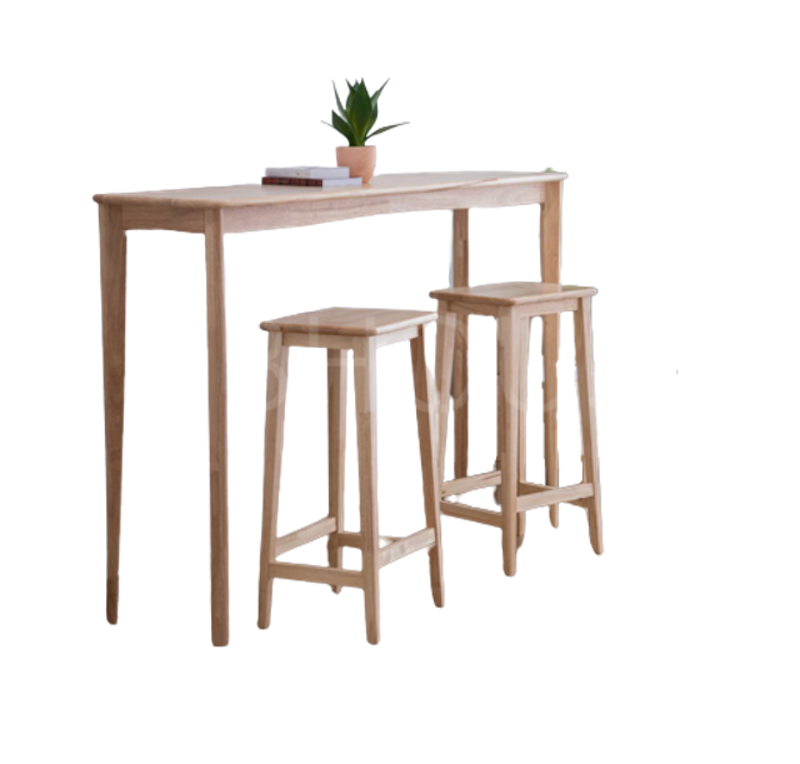 โต๊ะคาเฟ่ มินิมอล โต๊ะบาร์ไม้ยางพารา 1