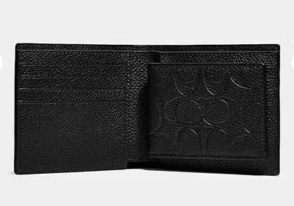 3-In-1 Wallet In Signature Leather สีดำ 2