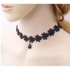 6. No Brand – Black Lace Collar Choker