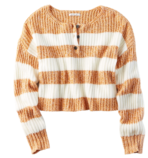 เสื้อไหมพรม Henley Boxy Cropped Sweater 1