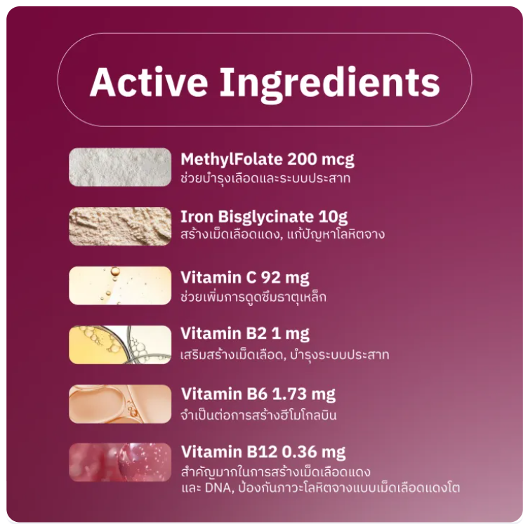 อาหารเสริมธาตุเหล็ก MethylFolate DailyIron+  3