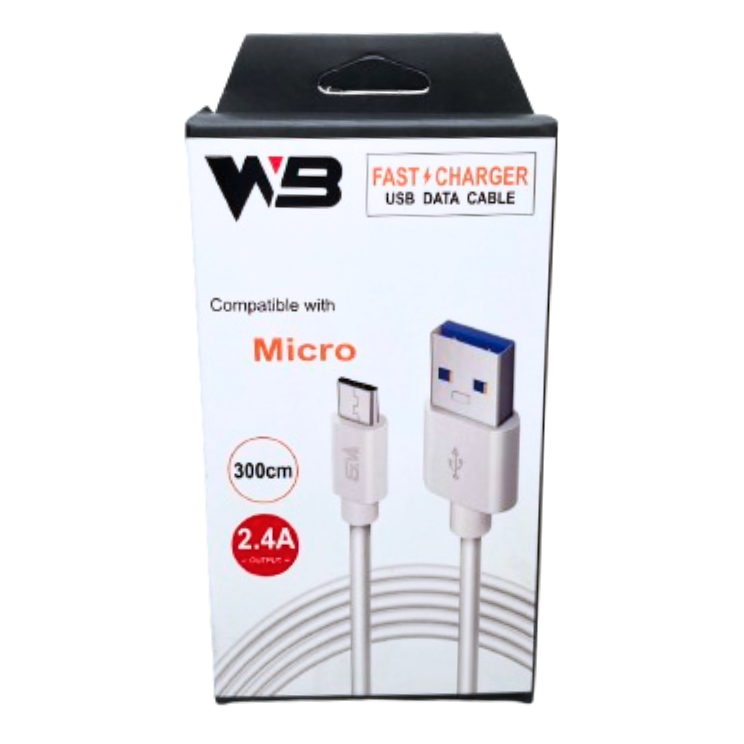 สายชาร์จเเละเชื่อมต่อข้อมูล Micro USB 3 เมตร 3