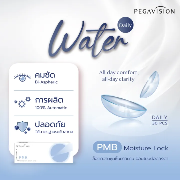 คอนแทคเลนส์แบบใส รายวัน รุ่น Water 3