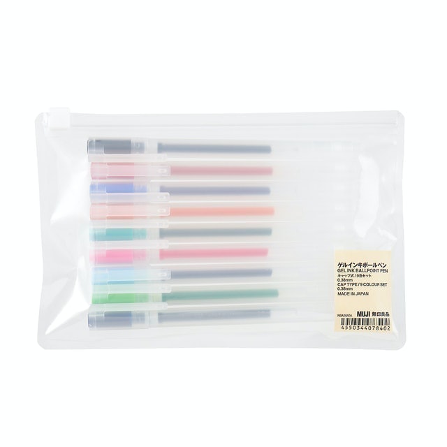 ไอเท็ม Muji Gel Ink Ballpoint Pen Cap Type Set 1