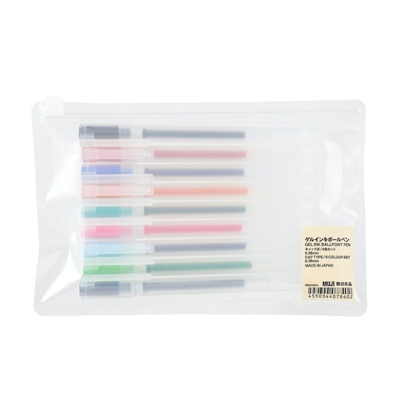 ไอเท็ม Muji Gel Ink Ballpoint Pen Cap Type Set 1