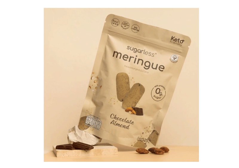 เมอแรงค์ สูตรไม่มีน้ำตาล รส Chocolate Almond 2