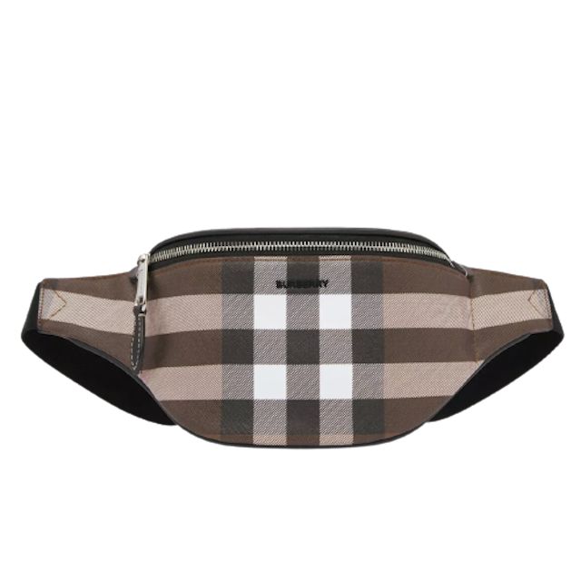 กระเป๋า Burberry  รุ่น Exaggerated Check and Leather Mini Bum Bag 1