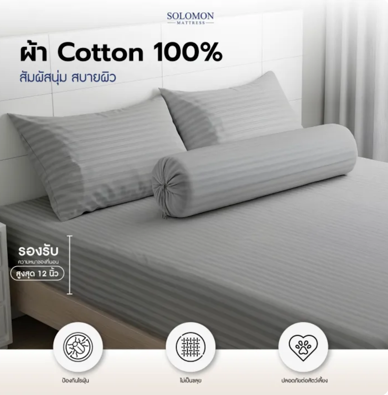 ผ้าปูที่นอน สีเทา 3