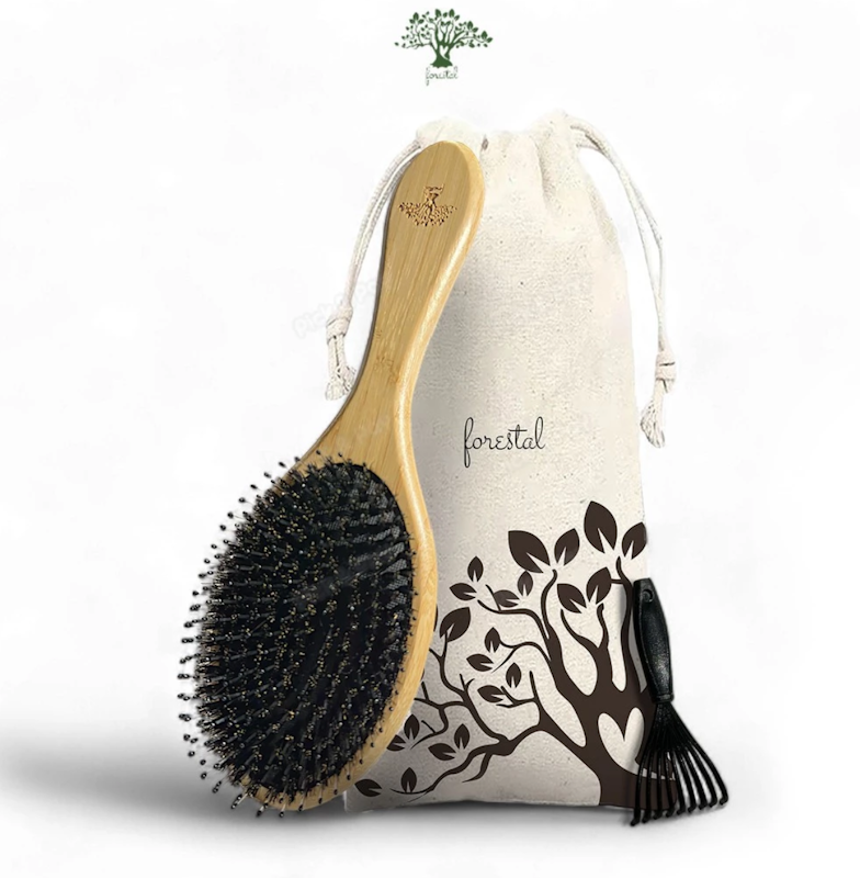 Boar Bristle hair brush หวีขนหมูป่า 2