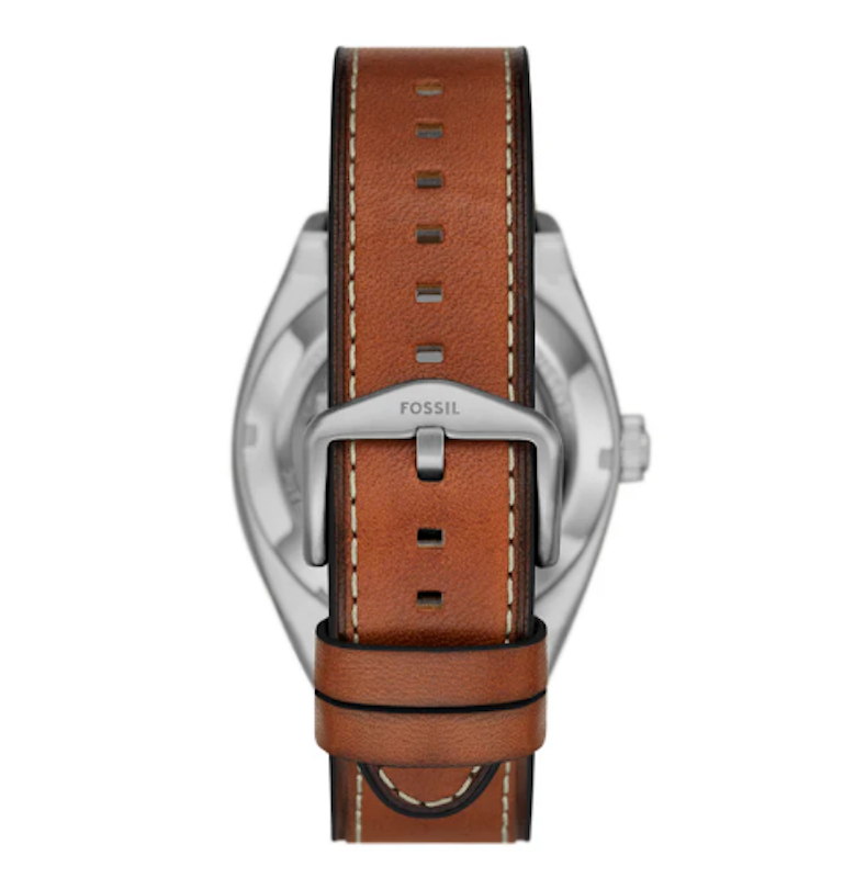 Everett Automatic Brown Leather Watch 2