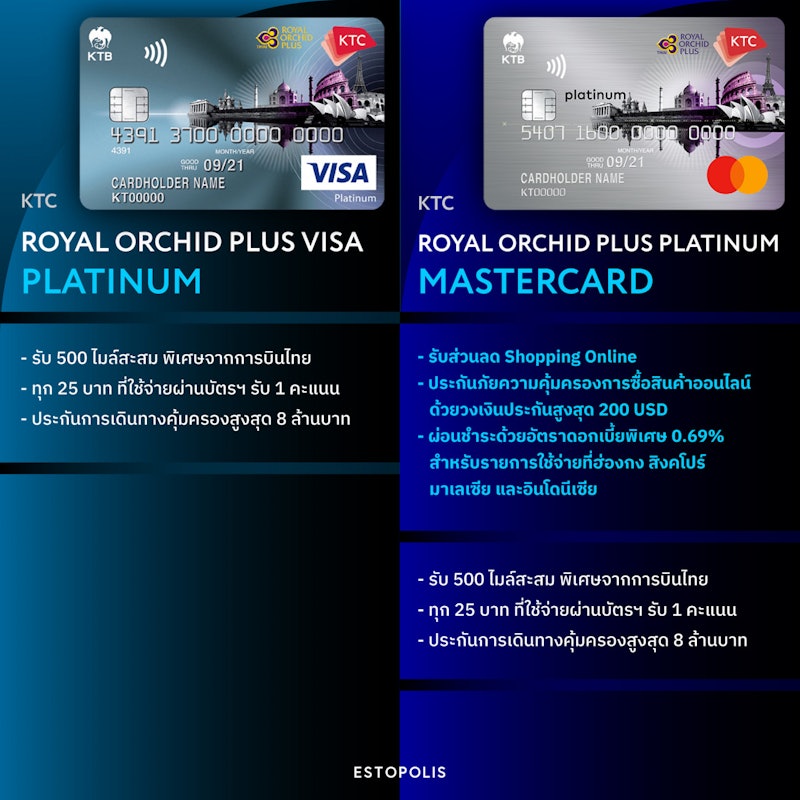 บัตรเครดิต Royal Orchid Plus Visa Platinum 3