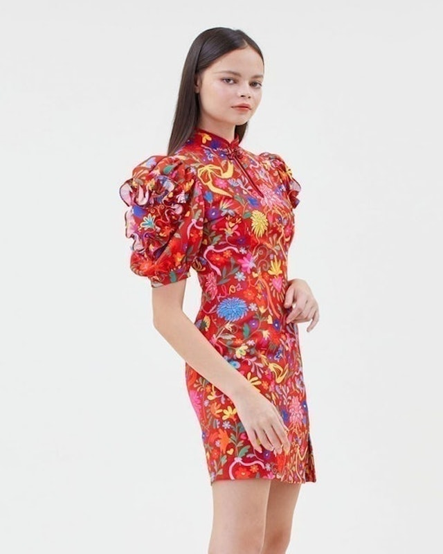 ชุดกี่เพ้า Mandarin Midi Dress With Detail 2