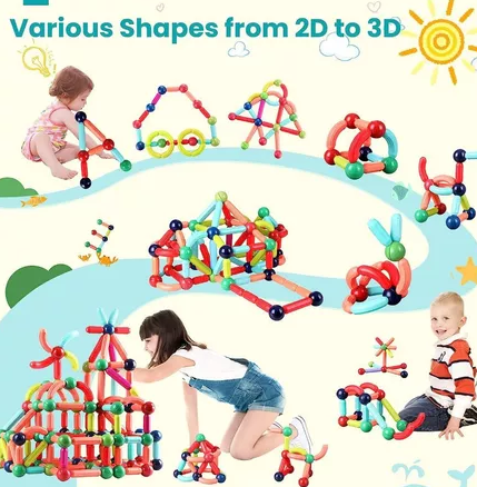 บล็อกตัวต่อแม่เหล็ก 3D Magnetic Sticks 25 ชิ้น 3
