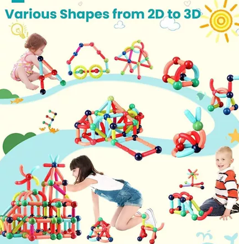 บล็อกตัวต่อแม่เหล็ก 3D Magnetic Sticks 25 ชิ้น 3