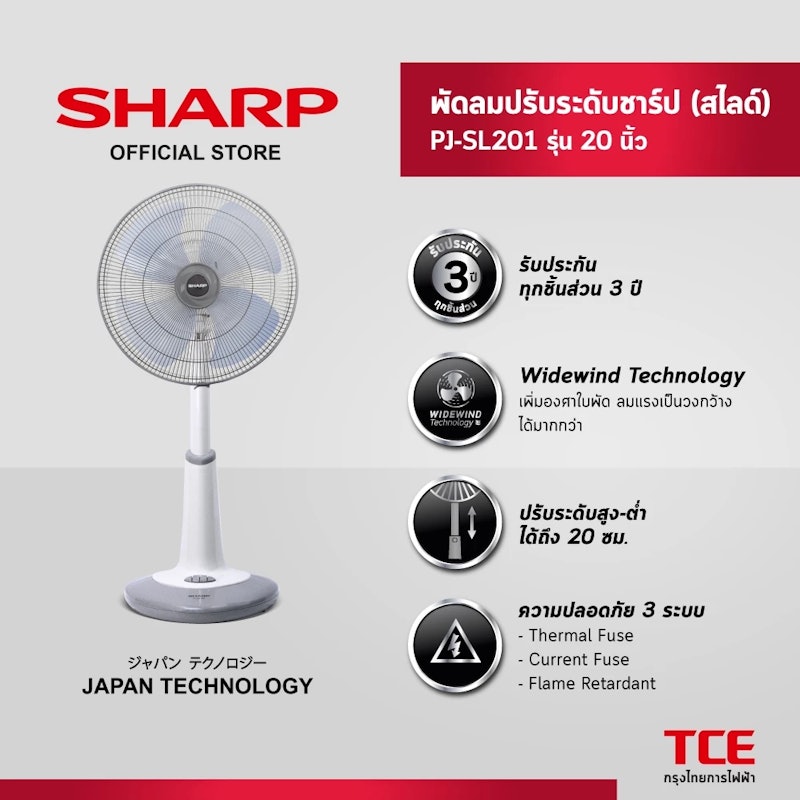 พัดลมปรับระดับ 20 นิ้ว 3