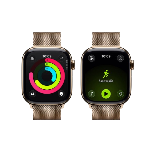 Apple Watch Series 11 GPS + Cellular 42mm Gold Titanium Case With Gold Milanese Loop 3