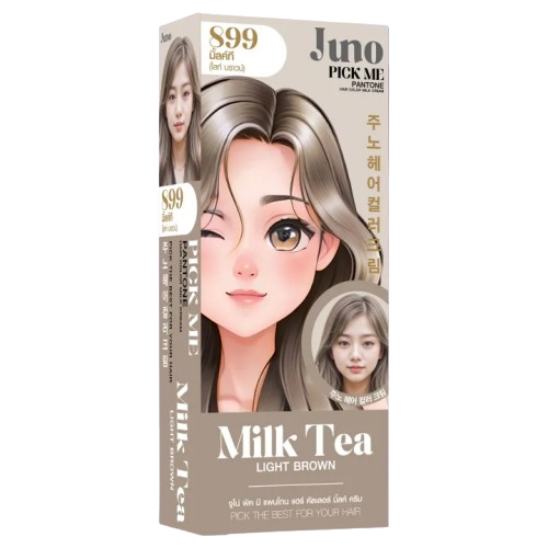 พิคมี แพนโทน แฮร์คัลเลอร์มิ้ลค์ครีม Pick Me Pantone Hair Color Milk Cream Milk Tea 1