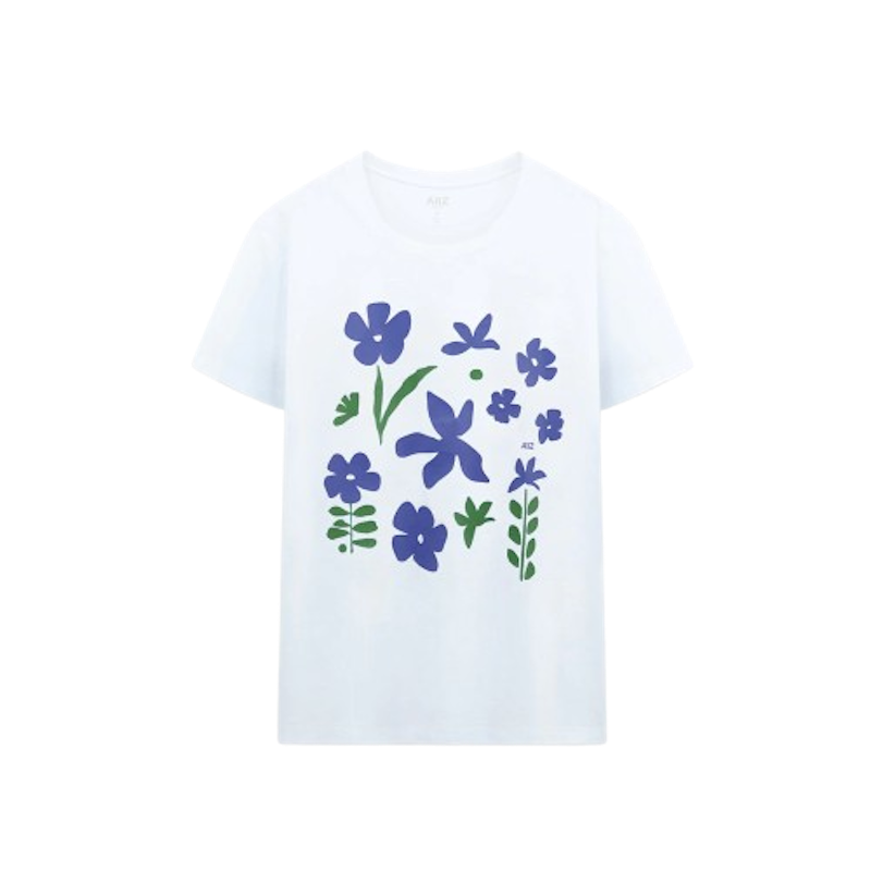 เสื้อยืดคอกลมผู้หญิง พิมพ์ลายกราฟิก 3