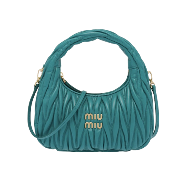 กระเป๋า รุ่น Miu Wander Matelassé Nappa Leather Mini Hobo Bag 8