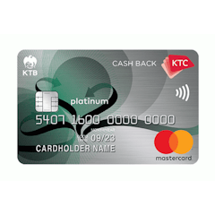 บัตรเครดิตสำหรับอาชีพอิสระ KTC CASH BACK PLATINUM MASTERCARD