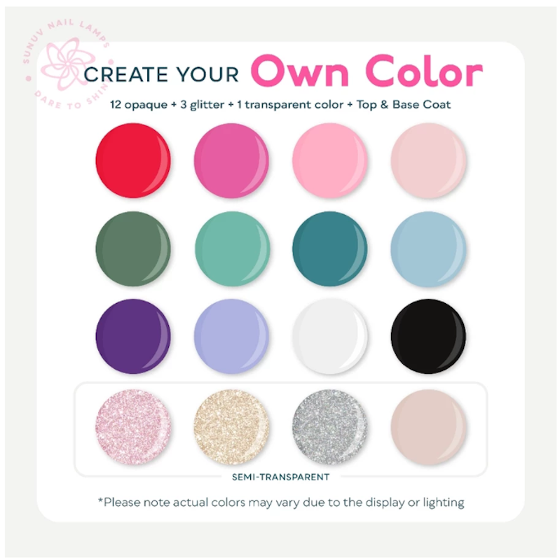 ชุดยาทาเล็บเจลพร้อมไฟ UV SUN2C + 16 Color 2