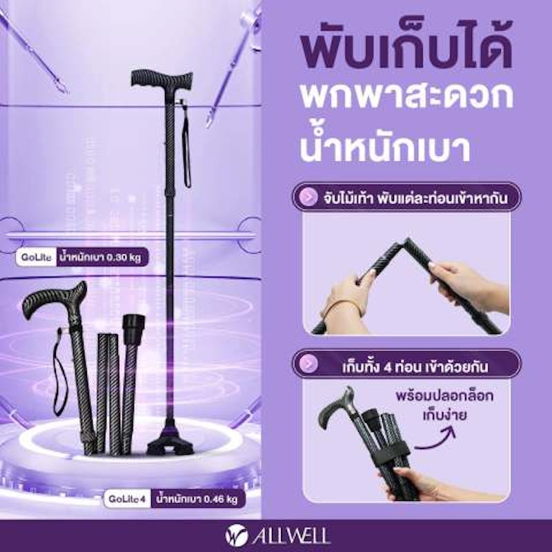 ไม้เท้าช่วยเดินพับได้ รุ่น GOLITE4 2