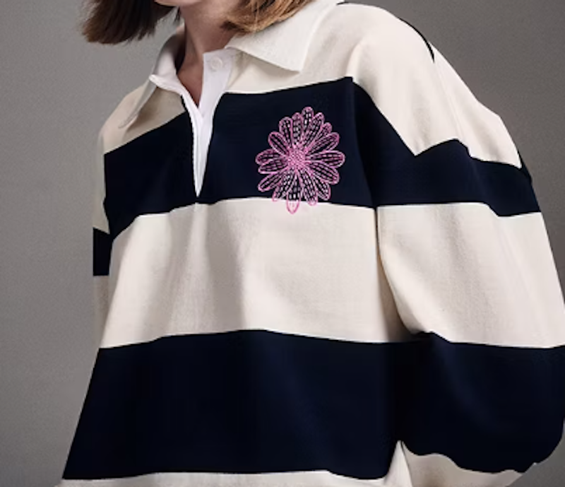 Rugby Shirt Stripe Flower 2