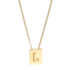 สร้อยคอแบรนด์เนม ผู้หญิง รุ่น ALPHABET L NECKLACE IN BRASS WITH GOLD FINISH GOLD
